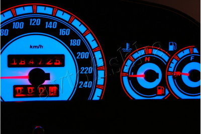 Opel Astra F светодиодные шкалы (циферблаты) на панель приборов - дизайн 3